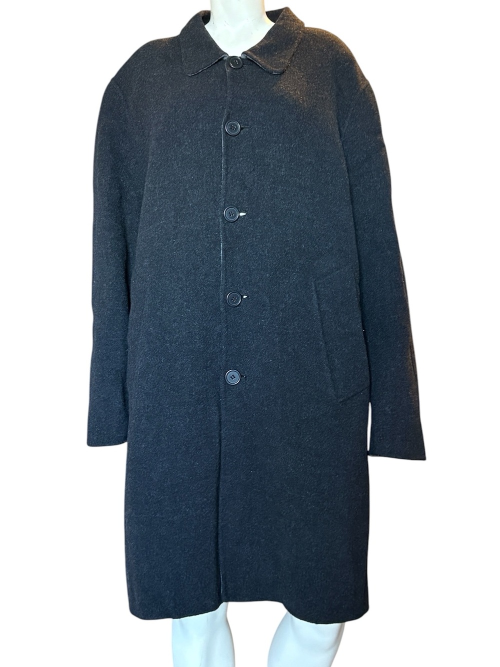 Club Monaco Charcoal Gray Men's Wool Double Faced Single Breast Coat Size M Fall